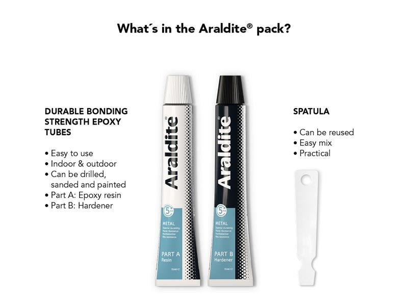 Araldite Steel Epoxy 2 x 15ml Tubes Araldite� - Town Tools