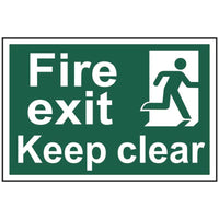 Scan Fire Exit Keep Clear - PVC Sign 300 x 200mm