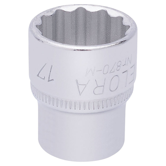 Draper Elora Bi-Hexagon Socket, 3/8" Sq. Dr., 17mm 25937