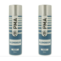 2x PMA Professional Aluminium 500ml Spray Paint High Coverage