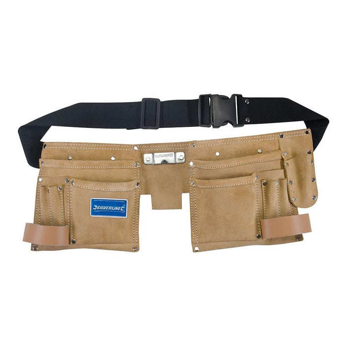 Silverline Double Pouch Tool Belt 11 Pocket 300 x 200mm Silverline - Town Tools 