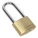 Sealey Brass Body Padlock Long Shackle 40mm Sealey - Town Tools 