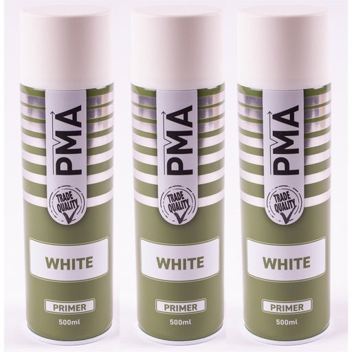 3X Pma Aerosol Spray Primer White 500Ml High Coverage Plastic Primer PMA - Town Tools 