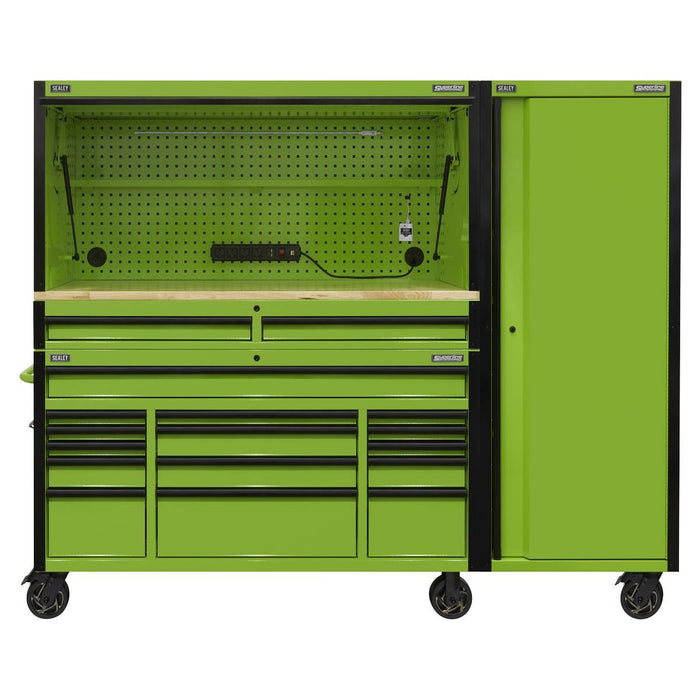 Superline PRO Black Edition Mobile Trolley  Wooden Worktop Hutch 2 Drawer Riser Superline Pro - Town Tools 