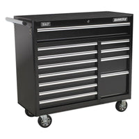 Sealey Rollcab 12 Drawer with Ball-Bearing Slides Heavy-Duty Black AP41120B
