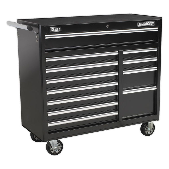 Sealey Rollcab 12 Drawer with Ball-Bearing Slides Heavy-Duty Black AP41120B Sealey - Town Tools 