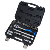 Draper Draper HI-TORQ Metric Socket Set, 1/2" Sq.. Dr. (23 Piece)