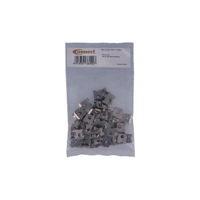 Connect Zinc U-Nut - for Ford 50pc 36442 Tool Connection - Town Tools 