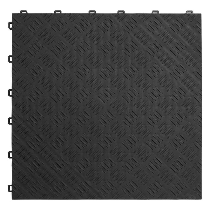 Sealey Polypropylene Floor Tile 400 x 400mm Black Treadplate Pack of 9 FT3B