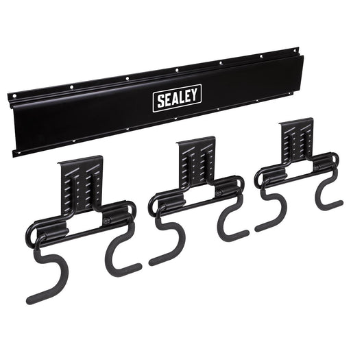 Sealey Wall Mounting 6 Hook Storage Rail APHKIT4 Sealey - Town Tools 