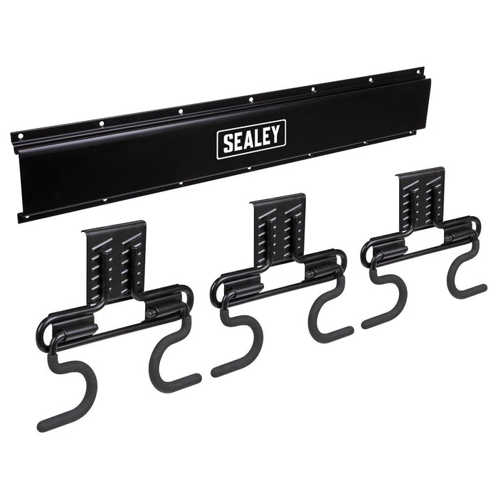 Sealey Wall Mounting 6 Hook Storage Rail APHKIT4 Sealey - Town Tools 