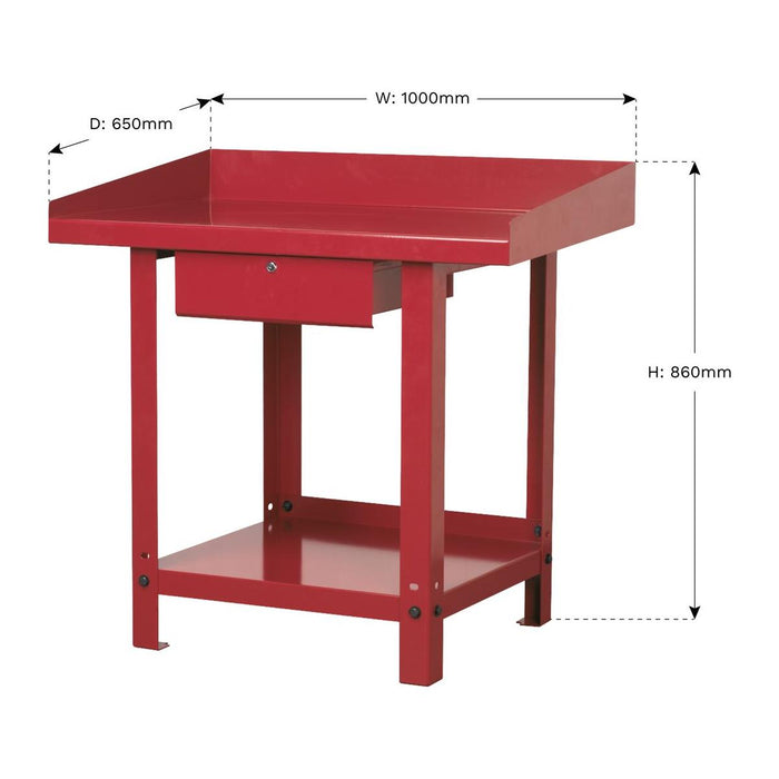 Sealey Workbench Steel 1m with 1 Drawer AP1010 Sealey - Town Tools 