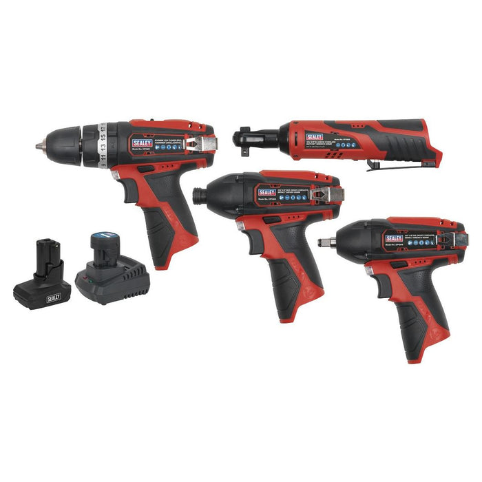 Sealey 4 x 12V SV12 Series Cordless Power Tool Combo Kit CP1200COMBO Sealey - Town Tools 