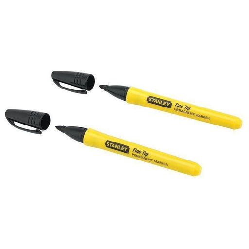 Stanley® Hand Tools Fine Tip Permanent Marker Black (Pack 2) STANLEY® Hand Tools - Town Tools