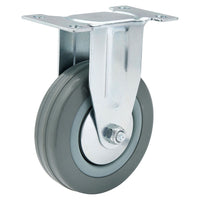 Draper Fixed Plate Fixing Rubber Castor, 100mm Diameter, S.W.L. 80kg