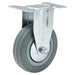 Draper Fixed Plate Fixing Rubber Castor, 100mm Diameter, S.W.L. 80kg Draper - Town Tools