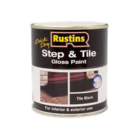 Rustins Quick Dry Step & Tile Paint Gloss Black 500ml