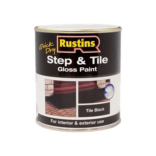 Rustins Quick Dry Step & Tile Paint Gloss Black 500ml Rustins - Town Tools