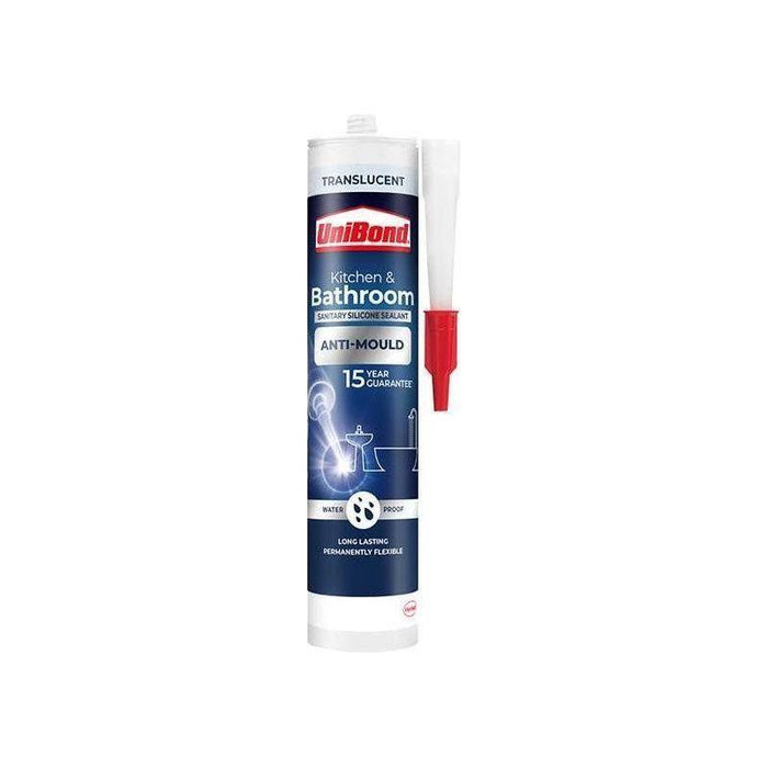Unibond Healthy Kitchen & Bathroom Anti Mould Sealant Translucent Cartridge 274g UniBond - Town Tools