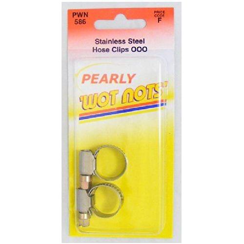 Wot-Nots Hose Clips S/S OOO 8-12mm - Pack of 2 Pearl - Town Tools 