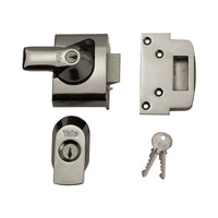 Yale Locks BS2 Nightlatch British Standard Lock 40mm Backset Chrome Finish Visi