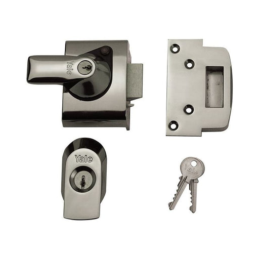 Yale Locks BS2 Nightlatch British Standard Lock 40mm Backset Chrome Finish Visi Yale Locks - Town Tools