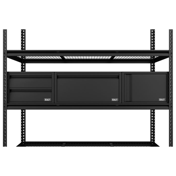 Sealey Heavy-Duty Modular Racking Kit with 3 Storage Units APMRCOMBO1 Sealey - Town Tools 
