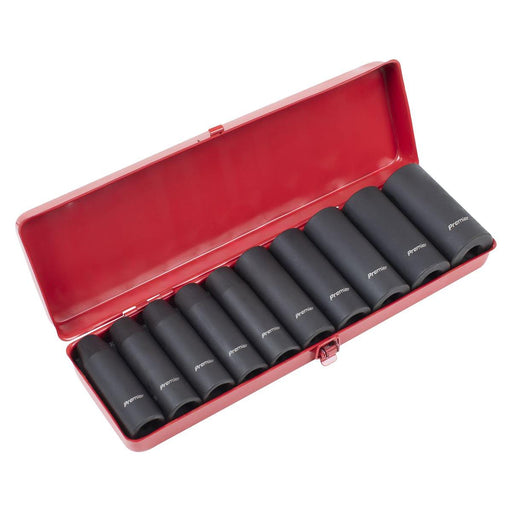 Sealey Premier Premier Deep Impact Socket Set 1/2"Sq Drive 10pc AK58/11M Sealey Premier - Town Tools 