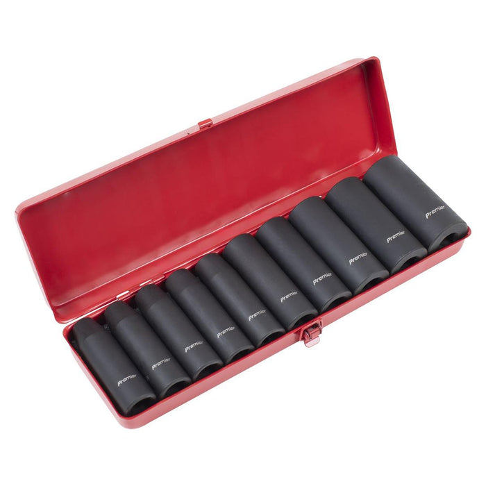 Sealey Premier Premier Deep Impact Socket Set 1/2"Sq Drive 10pc AK58/11M Sealey Premier - Town Tools 