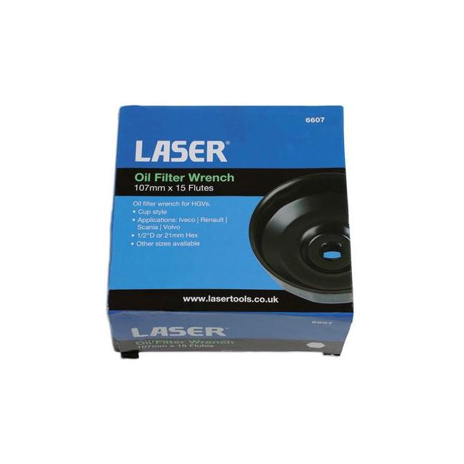 Laser Oil Filter Wrench 107mm x 15 Flutes 6607