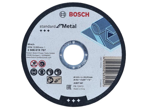 Bosch Powertool Accessories Standard for Metal Cutting Disc 115 x 1.0 x 22.23mm Bosch Powertool Accessories - Town Tools