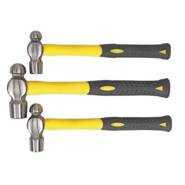 Sealey Premier Premier Ball Pein Hammer Set 3pc with Fibreglass Shafts AK2031 Sealey Premier - Town Tools 