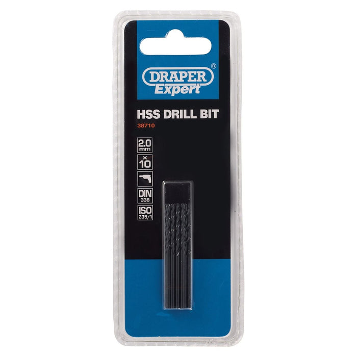 Draper HSS Drill Bit, 2.0mm (Pack of 10) 38710 Draper - Town Tools 