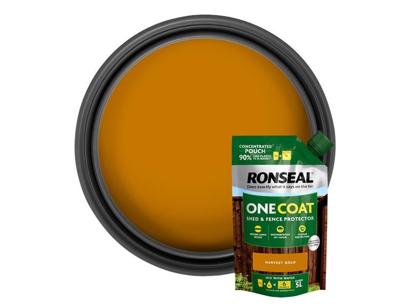 Ronseal One Coat Shed & Fence Refill Pouch Harvest Gold 950ml Ronseal - Town Tools
