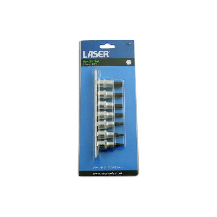 Laser Hex Socket Bit Set 3/8"D 7pc 1791