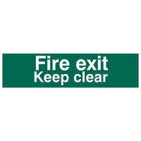 Scan Fire Exit Keep Clear Text Only - PVC Sign 200 x 50mm