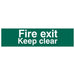 Scan Fire Exit Keep Clear Text Only - PVC Sign 200 x 50mm Scan - Town Tools