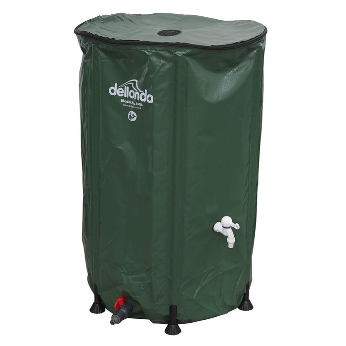 Dellonda Collapsible PVC Garden Water Butt with Zipped Lid & Drain Tap 250L