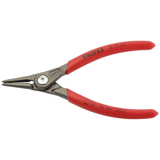 Draper Knipex 49 11 A1 140mm External Straight Tip Circlip Pliers, 10 - 25mm Cap Draper - Town Tools 