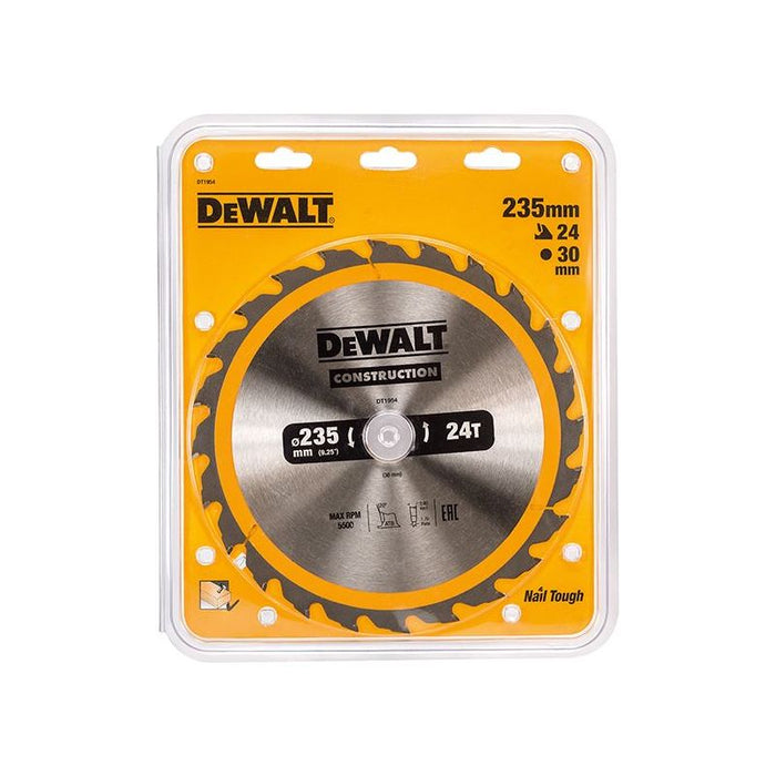 Dewalt Power Tools Portable Construction Circular Saw Blade 235 x 30mm x 24T DeWALT Power Tools - Town Tools