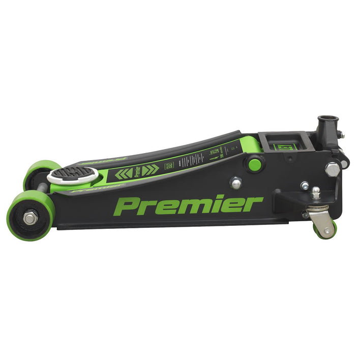 Sealey Premier Premier Low Profile Trolley Jack with Rocket Lift 4 Tonne - Green Sealey Premier - Town Tools 