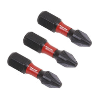 Sealey Pozi #2 Impact Power Tool Bits 25mm 3pc AK8208
