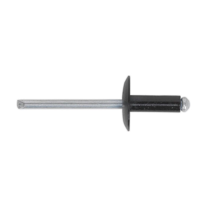 Sealey Aluminium Rivet Black Large Flange 4.8 x 14mm Pack of 200 RAB4814L Sealey - Town Tools 