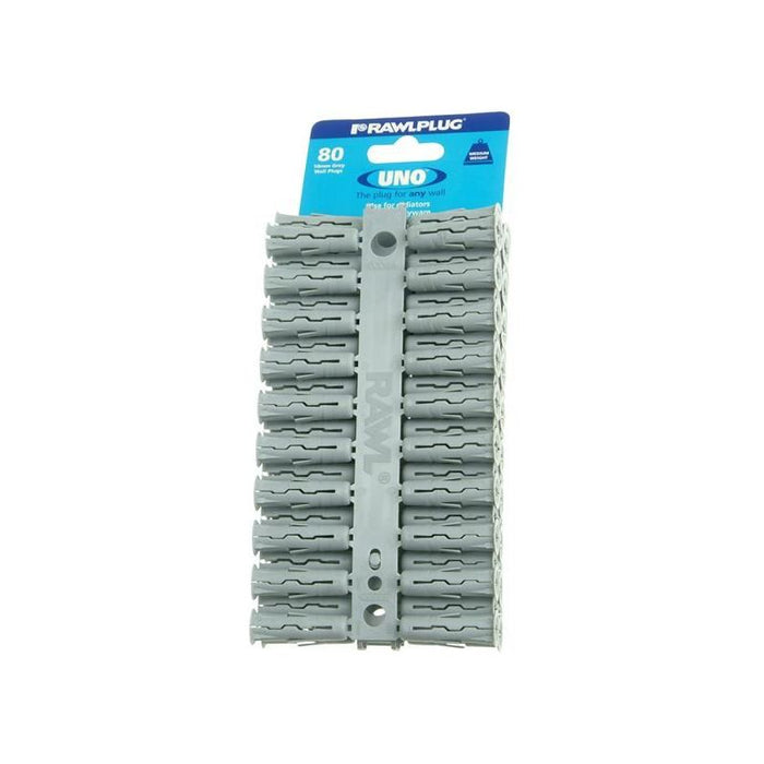 Rawlplug Grey UNO® Plugs 10 x 36mm (Card 80) Rawlplug - Town Tools