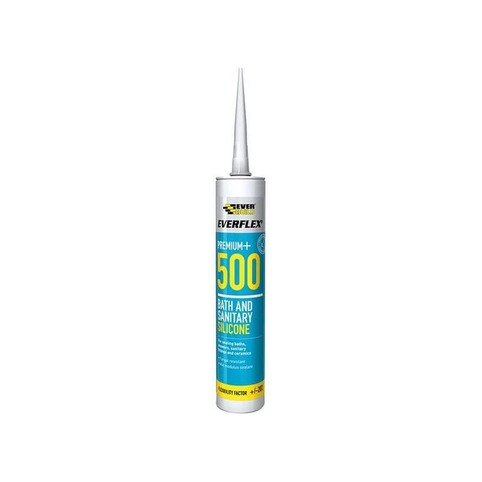 Everbuild Sika 500 Bath & Sanitary Silicone Sealant Ivory 290ml Everbuild Sika - Town Tools