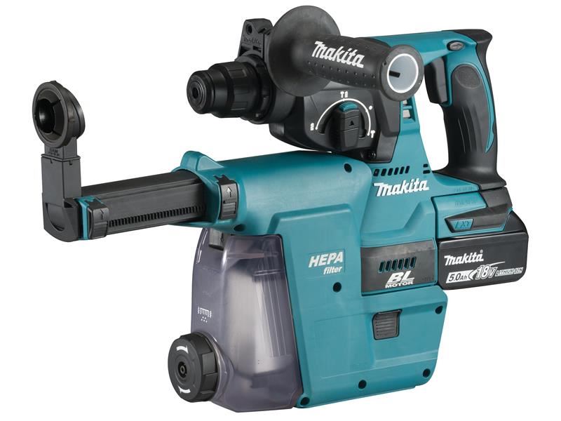 Makita DHR242RTJW SDS Plus BL Hammer Drill + Extractor 18V 2 x 5.0Ah Li-ion Makita - Town Tools