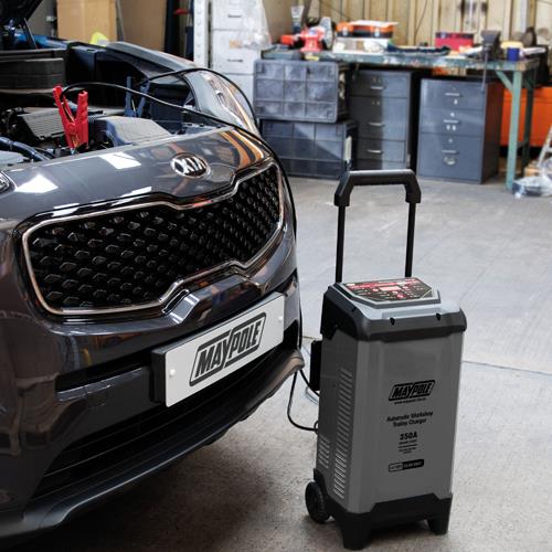 Maypole Workshop Automatic Start Trolley Battery Charger 60A /350A 12-24V