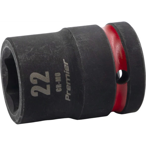 Sealey 3/4"Dr Impact Socket 22mm (Red Coded Ring)