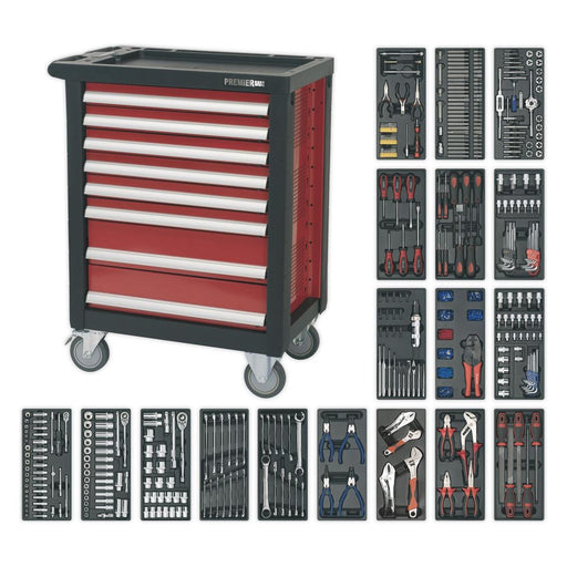 Sealey Premier Premier Rollcab 8 Drawer with 707pc Tool Kit AP2408TTC08 Sealey Premier - Town Tools 