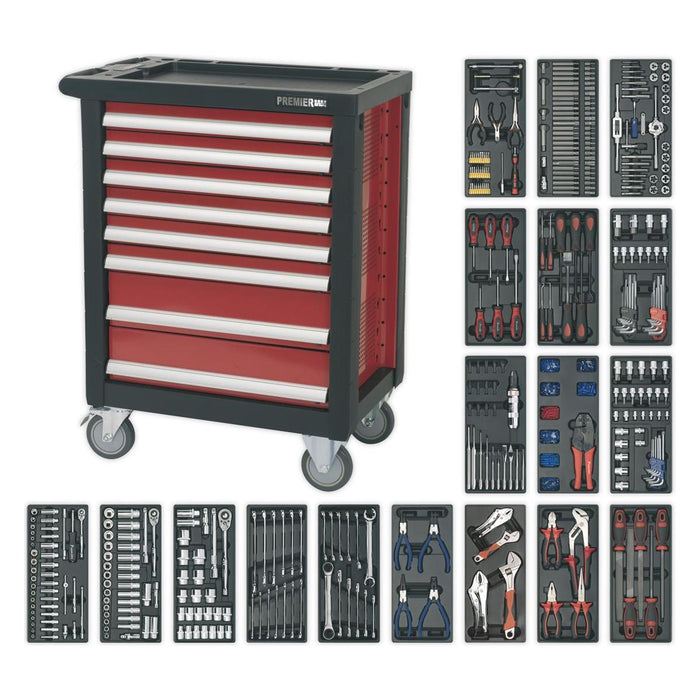 Sealey Premier Premier Rollcab 8 Drawer with 707pc Tool Kit AP2408TTC08 Sealey Premier - Town Tools 